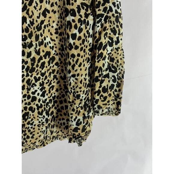 CHELSEA GIRL Women's Tan/Black Animal Print Button-Up Long Sleeve Top SZ 12 - Picture 5 of 9